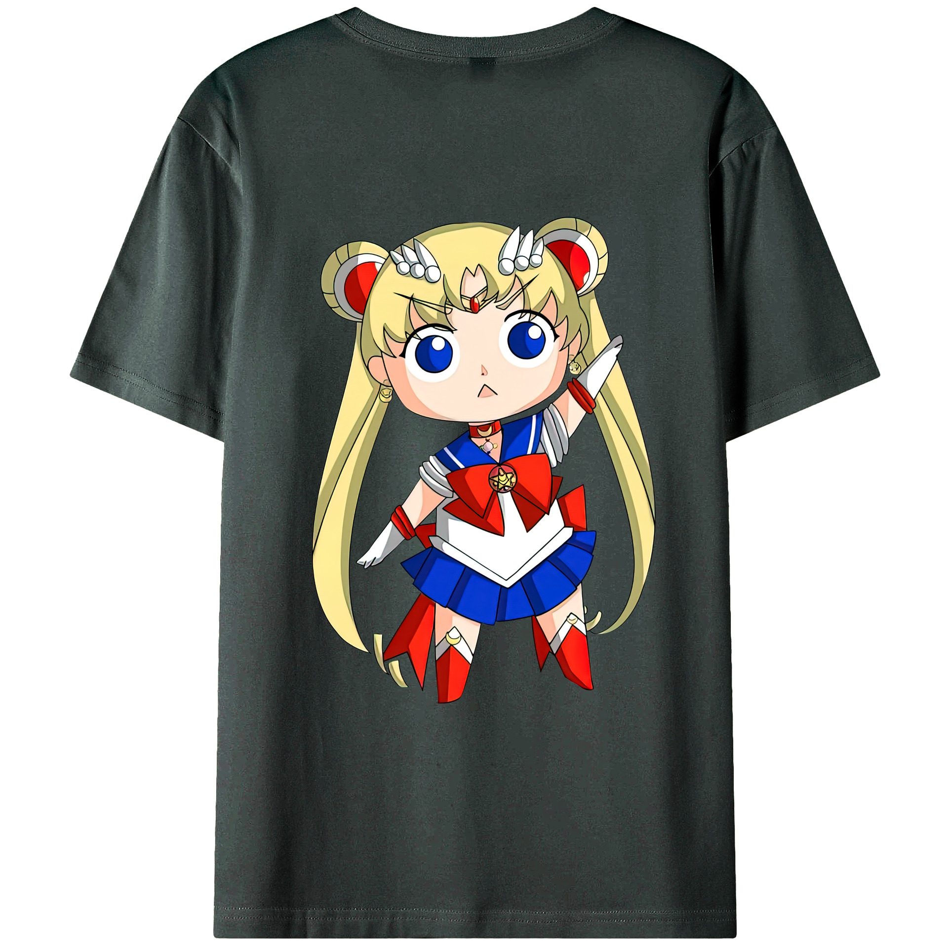 （画像用） 美少女戦士セーラームーン 月野 うさぎ つきの うさぎ Sailor Moon Tsukino Usagi 綿100％ メンズ半袖Tシャツ（バックプリント） 通気性